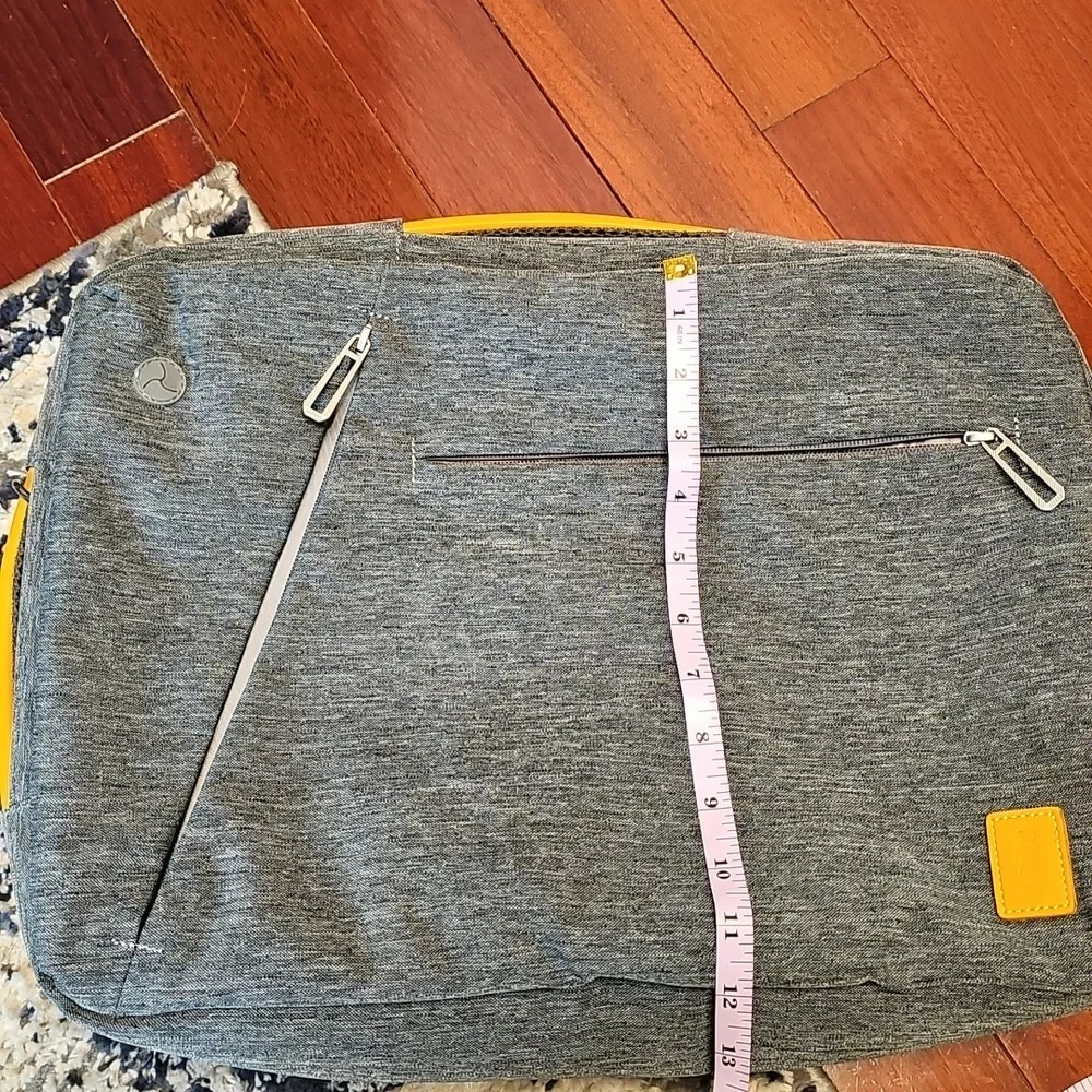 Gray Laptop Bag with Yellow Accents